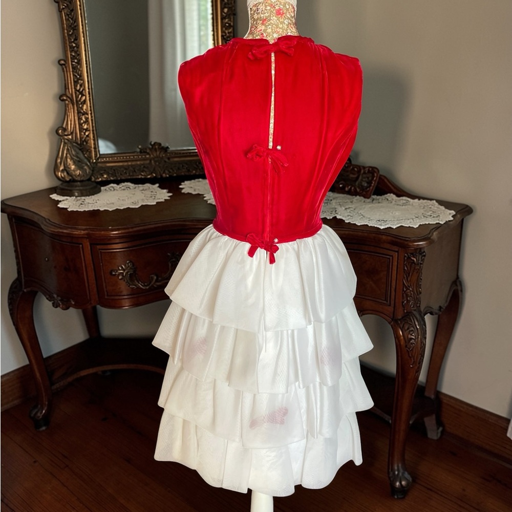 Vintage Red and White Layered Dress